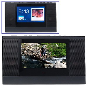 6" Polaroid Digital Photo Frame w/Alarm Clock Radio (Ebony)